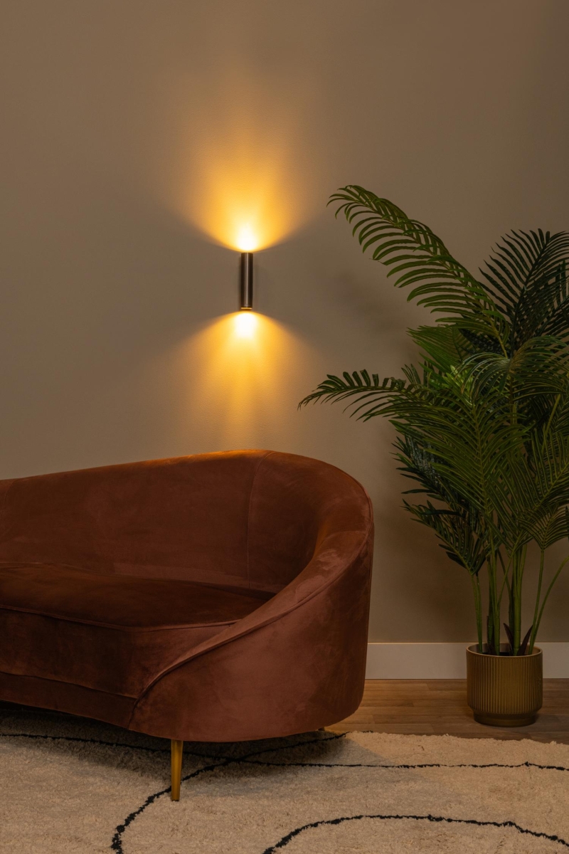 Lucide DUPLA - Wall spotlight / Wall light - 2xGU10 (MR11) - Rust Brown